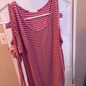 Striped half sleeve top